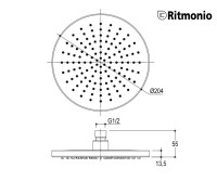 MEDIDAS ROCIADOR DUCHA 20cm RITMONIO